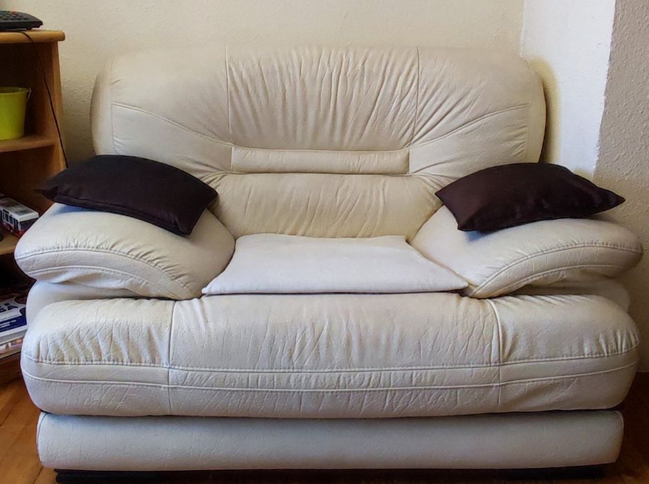 Кожен комплект диван и фотьойл модел Линкълн