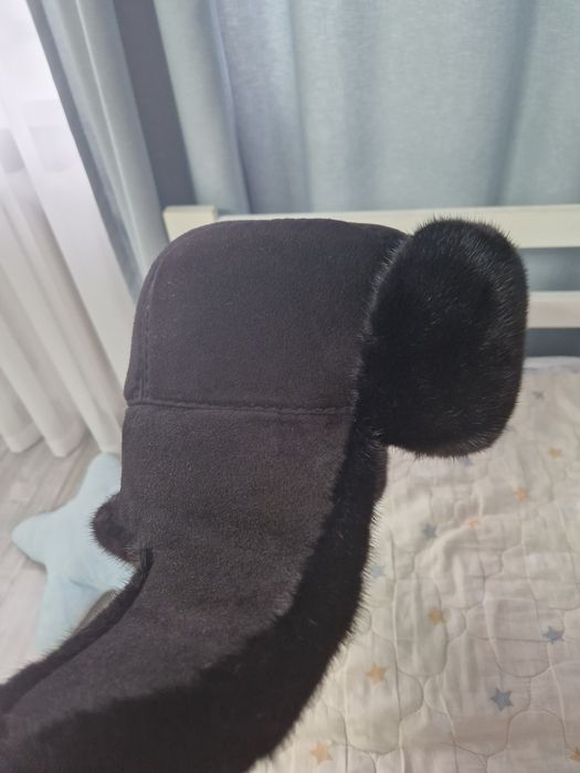 Ушанка мужская норка+замша