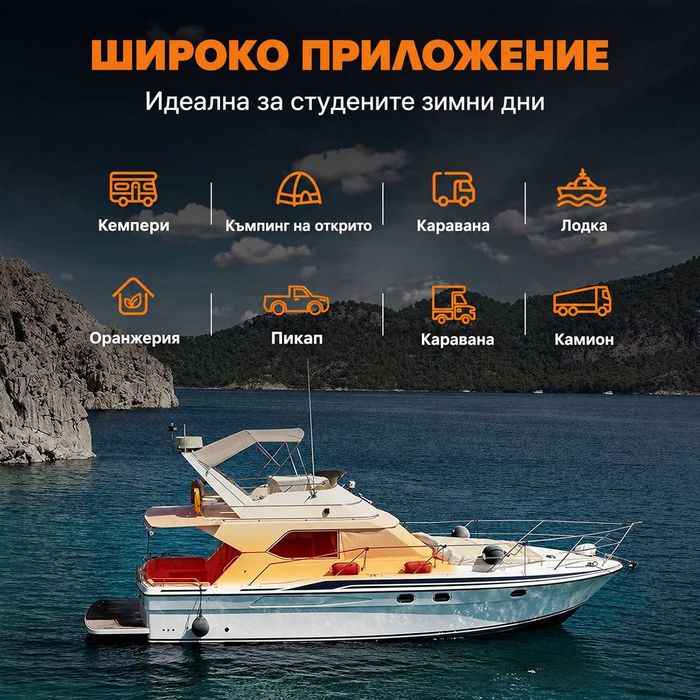 Дизелова печка 8KW 12V/24V с дистанционно и LCD дисплей – отоплител за кола, бус, камион, кемпер, гараж, офис и помещение