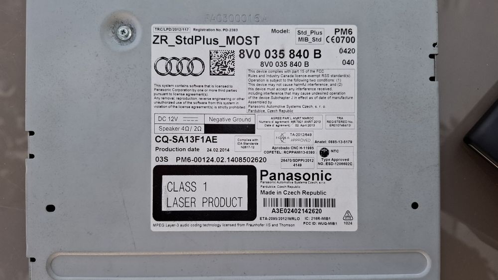 Dysplay si unitate Audi A3 8v