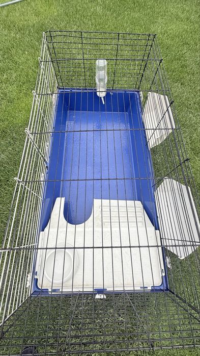 Cușcă mare iepuri 120 cm completă – dozator apă + hrănitoare