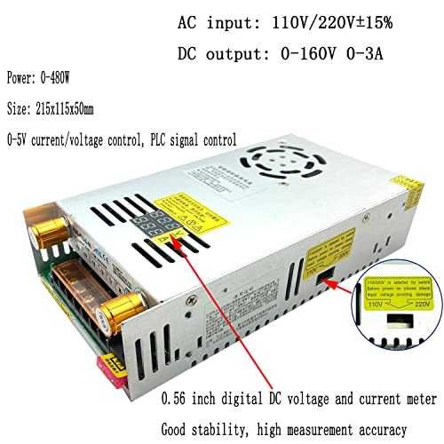Регулируемо захранване DC 0-160V 0-3A 480W