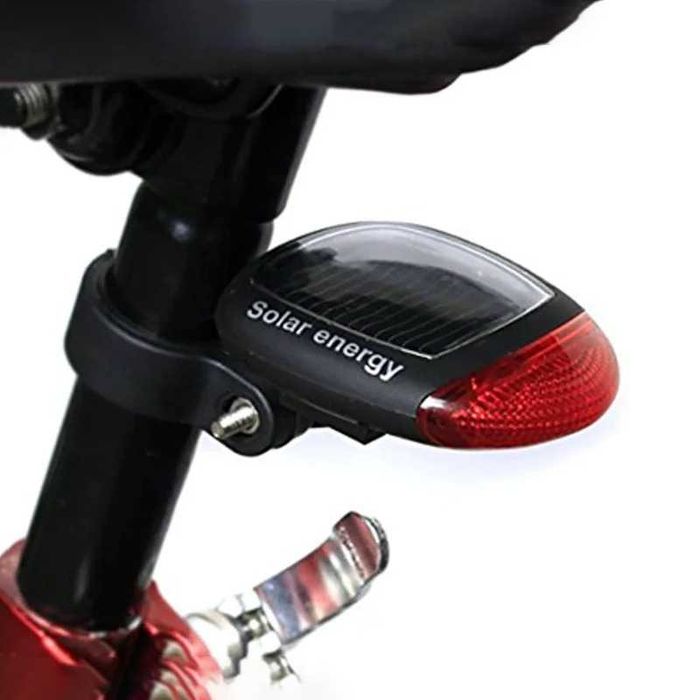 Задна LED стоп светлина за велосипед колело, Соларно захранване