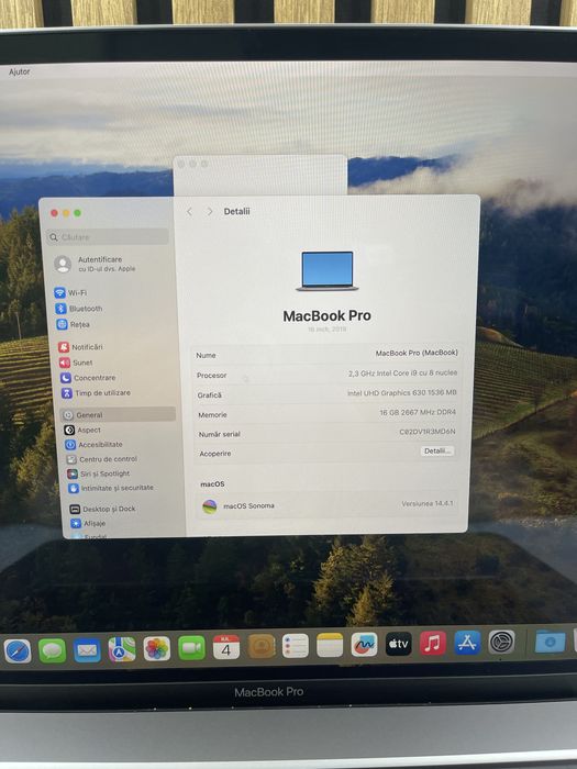 Macbook Pro 2019 / Intel i9 16Gb ram / 1Tb SSD Garantie/Factura #58038