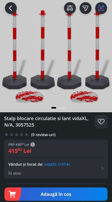 4 stâlpi semnalizare trafic cu lanț