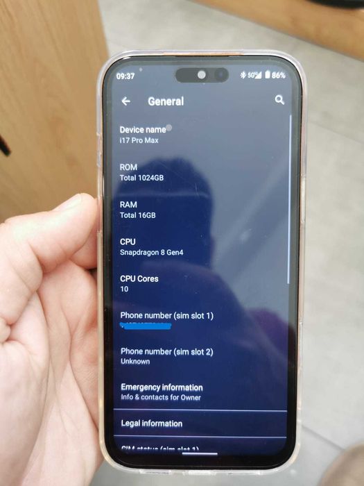 Telefon Android i17 Pro Max – Ecran Mare 7.3", Dual SIM, Aspect Modern