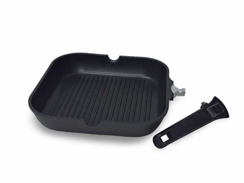 НОВИ! Грил тиган - грил тава 2в1, сваляще се дръжка, 28см