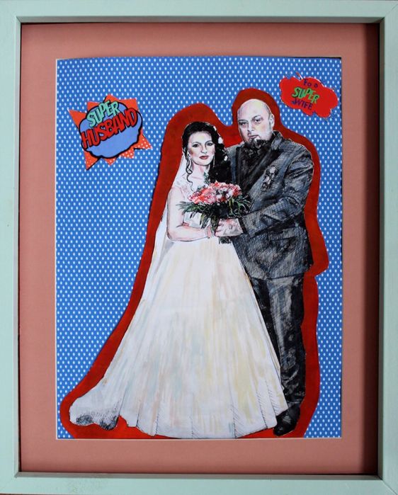 Tablou personalizat, tablou de nunta, portret personalizat, supererou