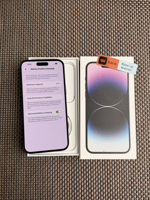 Като нов*Iphone 14 Pro Max*ЛИЗИНГ  17€/м 128GB айфон 14 про макс Space gray