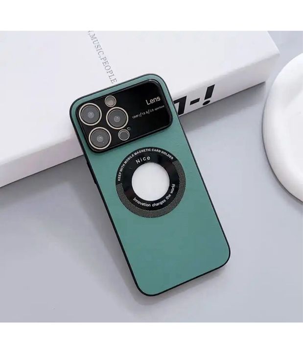 Iphone 14/15 PRO MAX PLUS Husa Spate Sticla Interior Silicon Magnetica