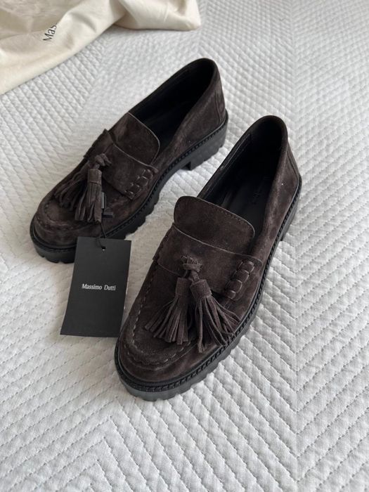 Замшевые лоферы Massimo Dutti