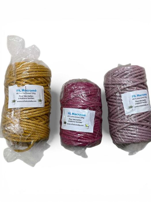 Fir Macramé din Bumbac 100% 4mm, 200g - Creații Handmade/Decorațiuni