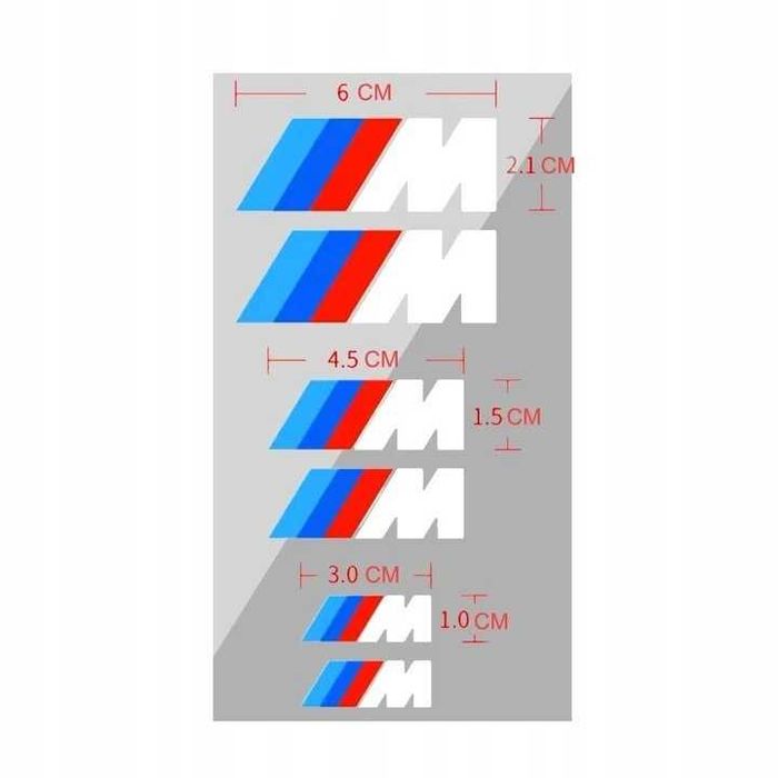 BMW M Sport Стикери за Спирачни Апарати (6 бр.) – Бял Цвят термоустойчиви