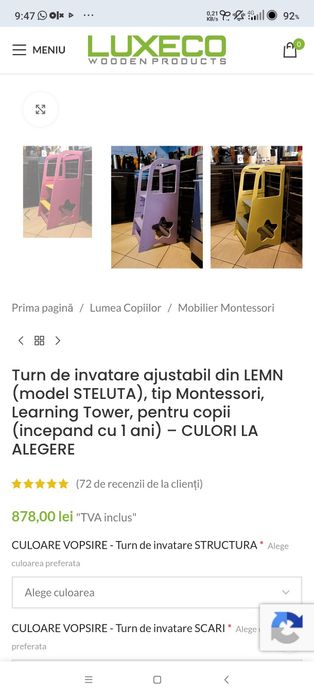 Turn de învățare din lemn Montessorii Luxeco