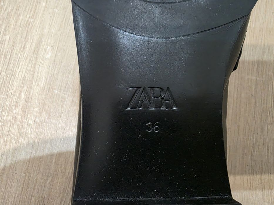 Мокасини Zara естествена кожа