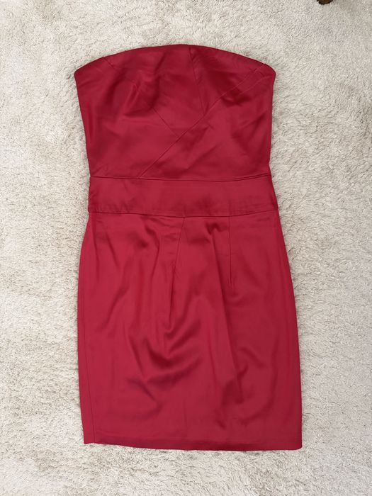 Рокли Guess Marciano - бандажна рипс, черна червена, мини миди