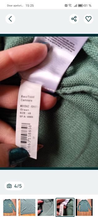 Pulover damă nou, casmir XS