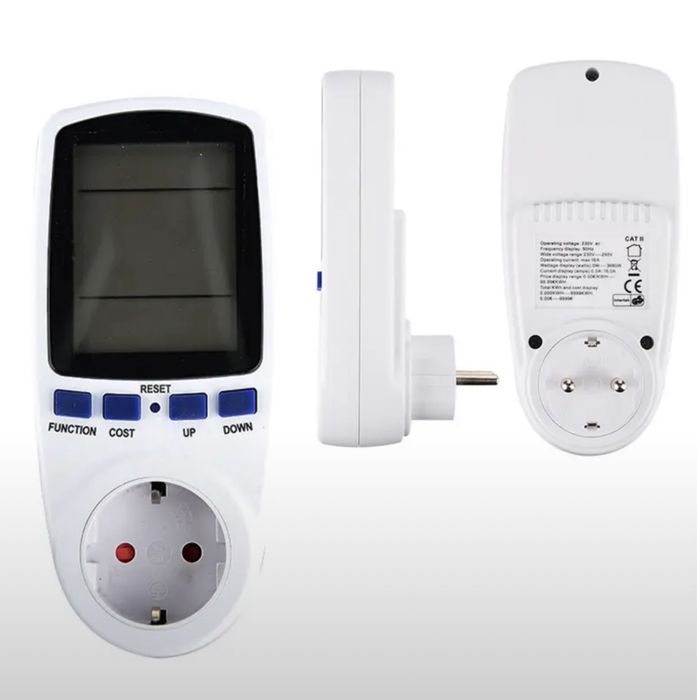Digital LCD Power Meter Wattmeter Socket Wattage Kwh Energy Analyzer