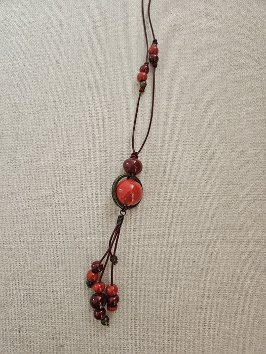 Дамско колие, бижу медальон, огърлица Мънисто