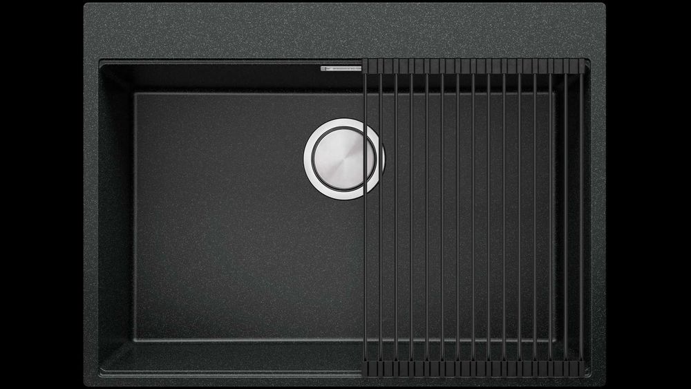 Промо Черна кухненска мивка от гранит модел Осло 60 XXL Top 580 x 500