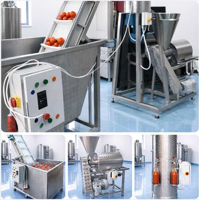 Linie profesionala suc de rosii, bulion, pasta de rosii