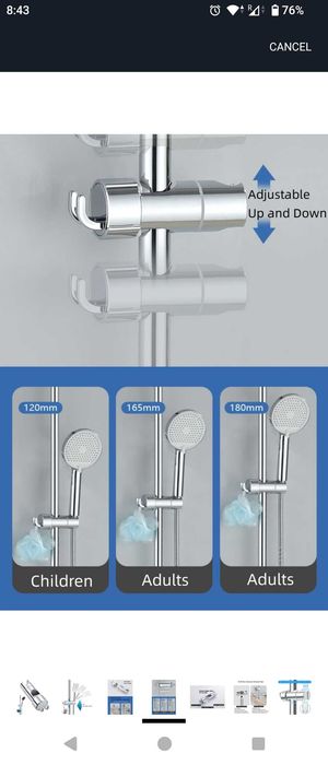 Държач за душ 16-27mm с 2 куки