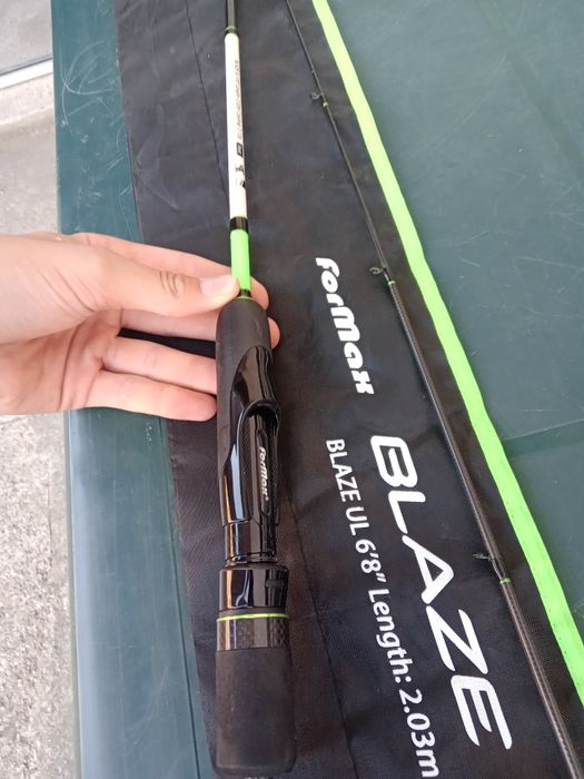 Спининг комплект (въдица с макара +кутия и 3 воблера подарък