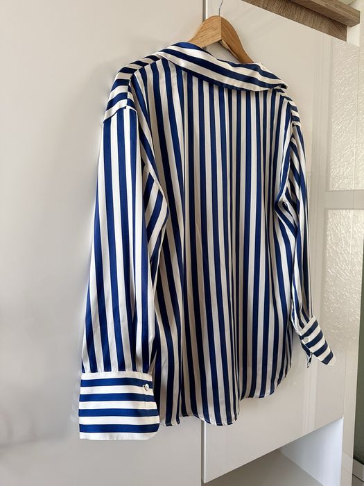 Риза Zara в бяло и синьо райе