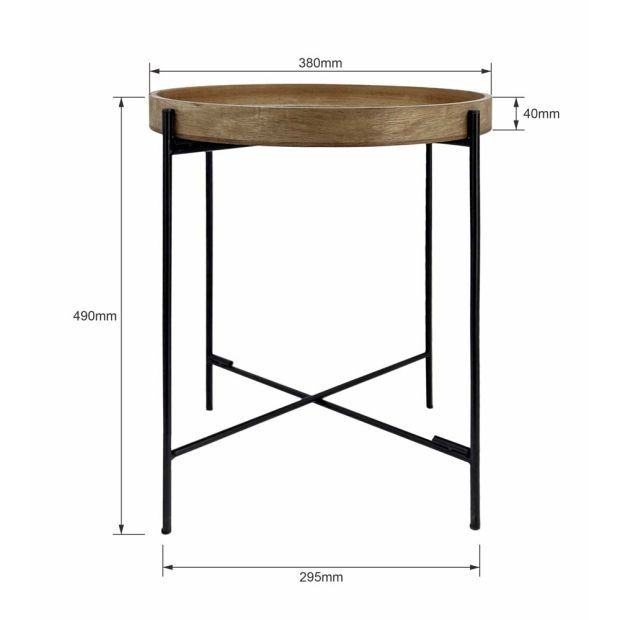 Красива помощна масичка от дърво и метал