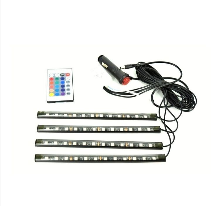 Промо! Интериорно лед осветление за кола, с дистанционно