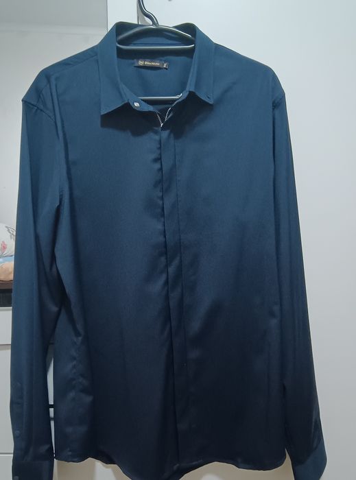 Модный рубашка темно сини