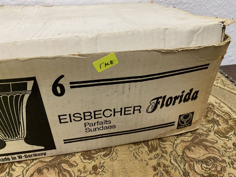 Стъклени купички Eisbecher Florida 1970те W Germany винтидж