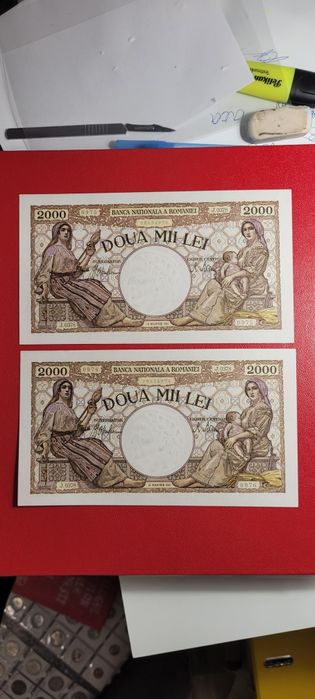 Bancnote 2000 lei 1941 Necirculate bani vechi