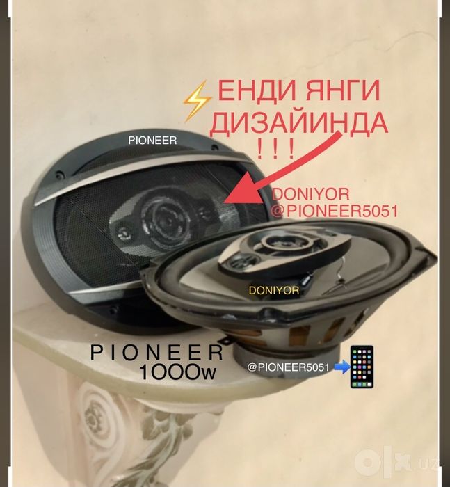 Pioneer 1000w калонка янги 2 та чети резинкали пишалкали сеткаси бор