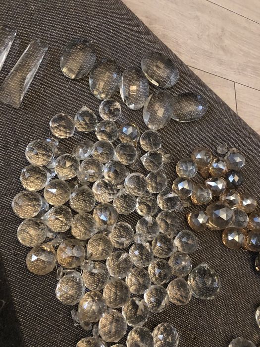 130 Piese cristal restaurat lampa/ candelabru