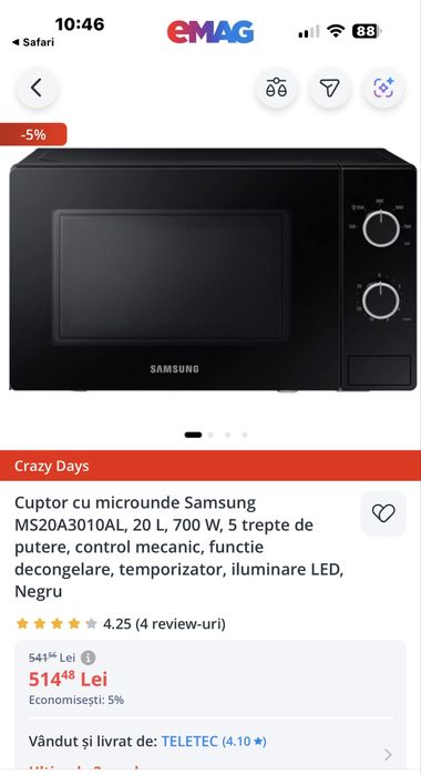 Cuptor cu microude Samsung MW3000AM MWO