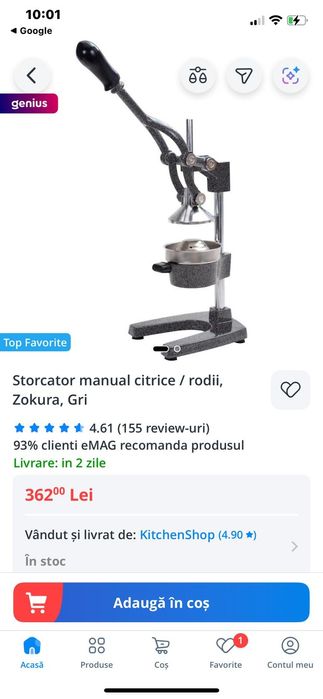 Presa storcător manual profesional citrice rodii