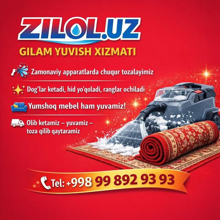 MEBIL YUVISH gilam yuvish Zilol. Uz