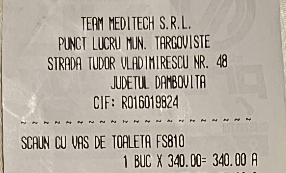 Vând scaun cu vas de toaleta WC portabil - neutilizat