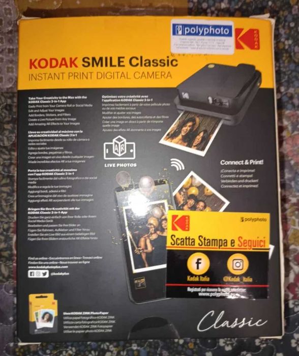 Aparat foto instant Kodak Smile Classic Nou in Cutie Negru Polaroid