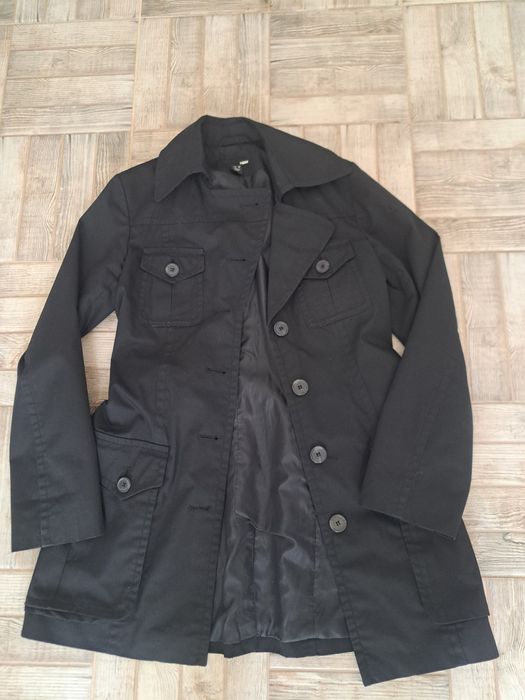 Черно дълго сако H&M