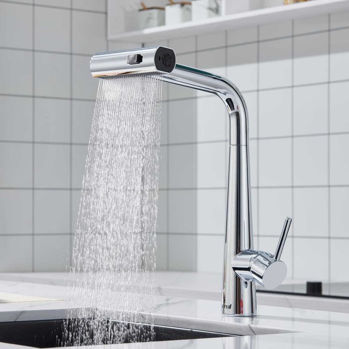 Baterie Bucătărie Extensibilă 3 Moduri din inox cromat