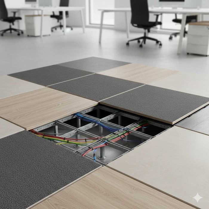 Pardoseală Supraînălțată Tehnică - Panouri 600x600 mm - Sistem Complet