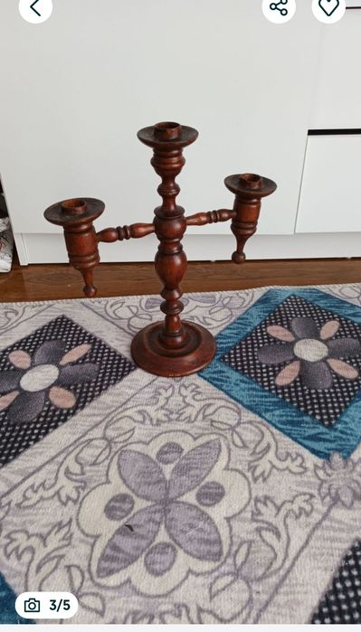 candelabru sfetnic, suport lumânări din lemn