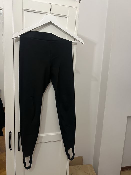 Colanți Mango XS negri banda elastică la tălpi fuseau