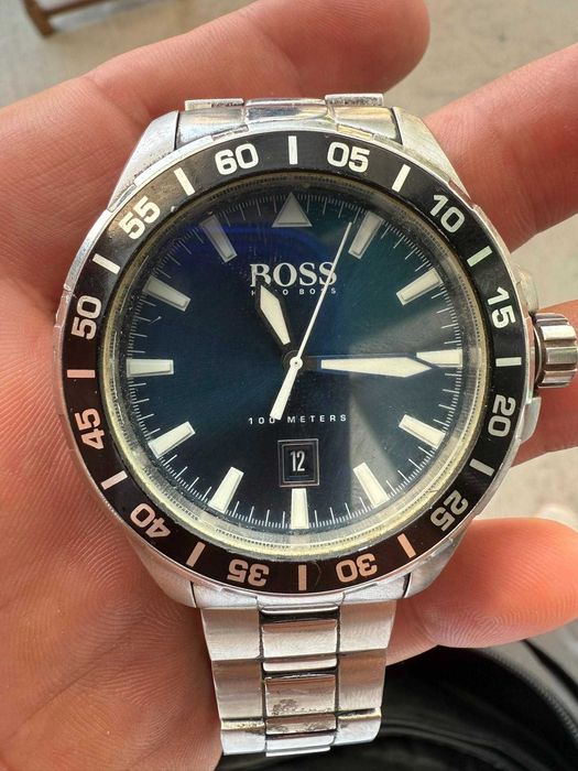 мъжки метален часовник Hugo Boss  100 meters deep ocean  bracelet