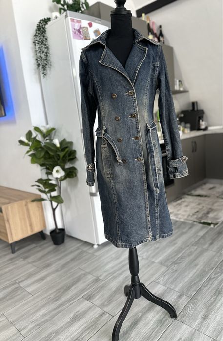 Jacheta din denim lunga