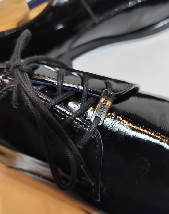 Pantofi derby 43 de lux Azzaro NOI piele naturala moale lacuita