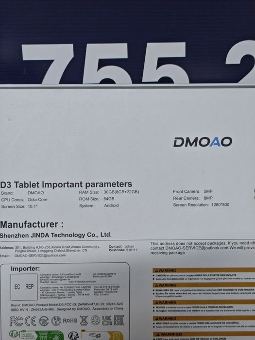 Tableta Dmoao 10.1 inch ,8 Ram