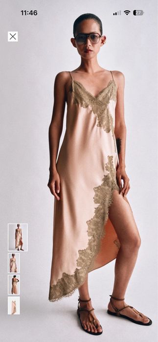 Zara нова сатенена рокля